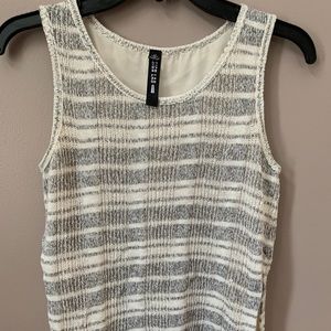 Grey and Off-White Striped Tank top